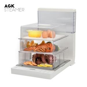 AGK 스마트 요리 스팀분사 접이식 스티머 3단찜기 18.8L (레시피북 증정) AKST-N6000W