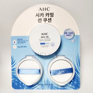 AHC 선쿠션 세이프온 시카 카밍 자외선차단 쿠션 본품 1개 리필 2개