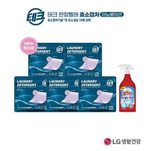 [LG생활건강]테크 최신상 라벤더 한장빨래 효소캡처(15매)x5팩 + 홈스타 맥스프레쉬(착붙는락스)