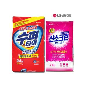 테크 산소크린 플러스 7Kg x 1개 대용량 수퍼타이 산소표백제 가루비누 세탁 빨래 가루 세제