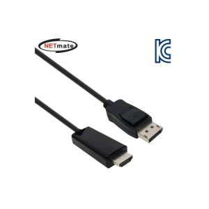 NETmate DisplayPort to HDMI DC-H4 케이블 블랙 3M