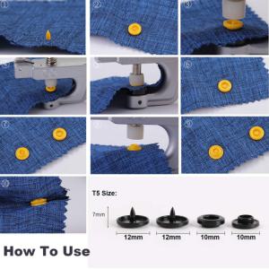 똑딱이 단추 펀치 라운드 플라스틱 스냅 패스너 의류 클립 이불 커버 시트 T5 12mm 액세서리 50 세트