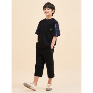 [BEANPOLE KIDS] 체크매치 반소매 상하 세트  블랙 (BI4242U055)