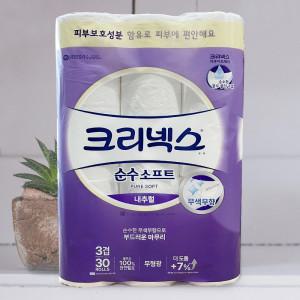 크리넥스 순수소프트 3겹 30m 30롤 1팩 (30롤)