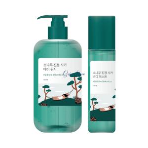 라운드랩 바디워시 400ml + 바디미스트 150ml 2종세트 소나무 진정 시카 액티버