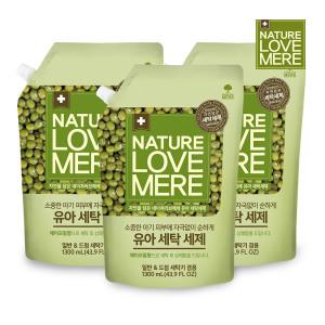 네이쳐러브메레 아기세탁세제 녹두 리필형 1300ml 3팩