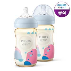 필립스 아벤트 내추럴 PPSU 젖병 260ml 2P (1m+ 젖꼭지 포함) SCF582/20