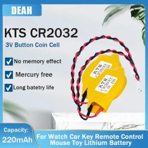 셀 3V BIOS 220mAh CNC 노트북 리튬 마더보드 CR2032 COM 컴퓨터 5개 1 KTS CR2032W 플러그 배터리 포함 기계용 코인