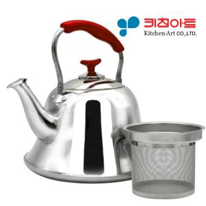 키친아트 레드스텔라 차망 주전자 2L/4L / 휘슬 차거름망 손잡이 들통 스텐