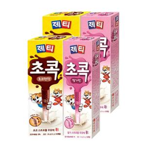 제티 초콕 초코렛맛 10T X 2개 + 딸기맛 10T X 2개 스트로