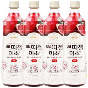 쁘띠첼 미초 석류 900ml x 4개 / 발효식초 과일발효식초 음료 홍초