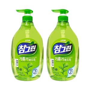 참그린 주방세제 녹차 기름기 뽀드득 용기 1kg x2