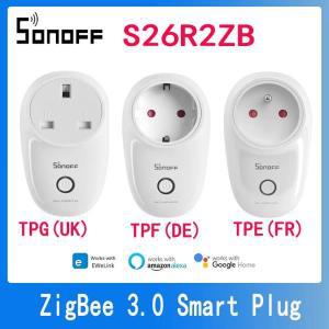 SONOFF S26R2ZB 지그비 스마트 플러그, EU 무선 콘센트, UK/DE/FR 전원 소켓, 앱 원격 제어, 알렉사 구글