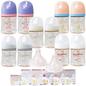 더블하트 모유실감 3세대 PPSU젖병 160ml 노꼭지트윈팩 + 모유실감 젖꼭지 / 단계선택 1