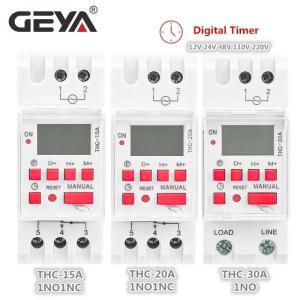 타임 스위치 GEYA TCC 주간 프로그래밍 가능 DIN 레일 LCD 디지털 타이머   12V