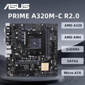 ASUS PRIME A320M-C R2.0 마더보드, 지지대 Ryzen 5 2600X 3600 5600G 5600X3D CPU DDR4 3200MHz AMD A320