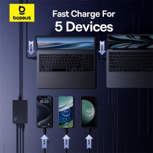 전기자전거 충전기 Baseus 디지털 GaN 노트북 레노버 HP 맥북 USB C 아이폰 샤오미 DC 포트 고속 충전 240W