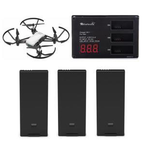 DJI Tello 1100mAh 비행 배터리, 3 방향 충전기 충전 허브, DJI 드론 Tello 리튬 배터리용 전원 액세서리,