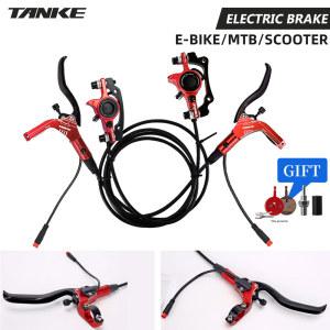 TANKE 전기 자전거 MTB 유압 디스크 브레이크 세트 E 스쿠터 전원 제어 시프터 160mm 로터 알루미늄 합금