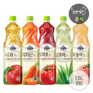 [웅진식품]가야농장 주스 1.5L 2페트 (알로에,토마토,복숭아,사과,제주당근)