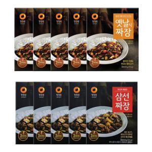 청정원 옛날짜장 180g x5개+삼선짜장180g x5개