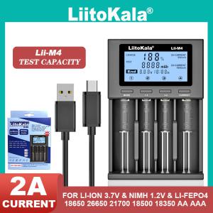 전기자전거 충전기 LiitoKala Lii-M4S Lii-M4 충전식 배터리 3.7V 18650 26650 21700 18500 리튬 이온 1.2V