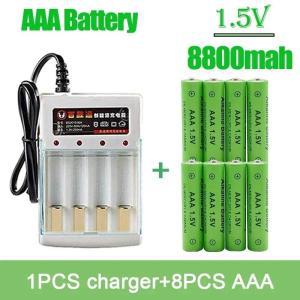 충전기 포함 충전식 배터리, AA 알카라인 배터리, 전기 장난감 MP3 에 적합, 1.5V AAA8800MAH, 무료 배송,