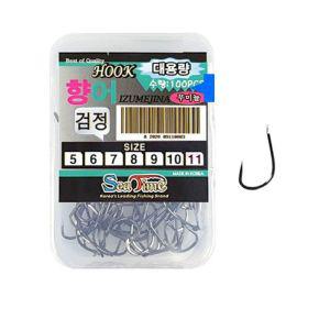 낚시 바늘 무미늘 훅 등침 원투 자작 채비 100pcs