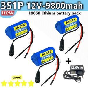 18650 리튬 배터리 팩 충전식 보드 보호 12.6V1A 포함 12V 9800mAh 3S1P