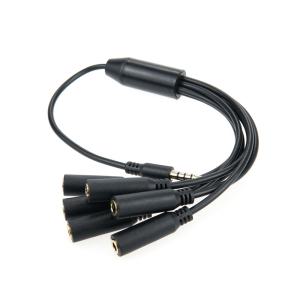 BF214 Coms 3.5mm 스테레오 6분배 케이블 젠더 30cm / AUX Stereo M/Fx6 / 이어폰 스피커 동시 출력