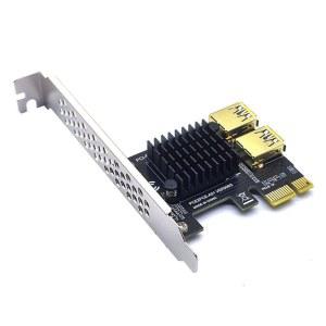 PCI-E 라이저 카드, PCIE 1 to 2 USB 3.0 멀티플라이어 허브 라이저, 비디오 카드 PCI 익스프레스 X1, 비트코인 채굴