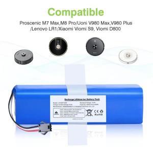 샤오미 Viomi S9 ROIDMI EVE PLUS용 리튬 이온 충전식 배터리 팩 로봇 진공 청소기 액세서리 14.4V 6500mAh