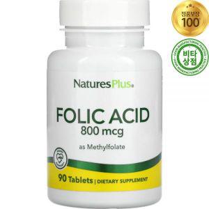 네이처스플러스 활성 엽산 Folic Acid as Methylfolate 800mcg 90정