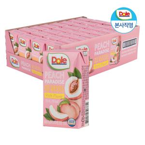 Dole 리얼과즙 피치 파라다이스 120ml 32팩 1박스 복숭아 주스 + 폴리백