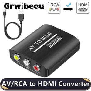 HD 1080P AV to HDMI RCA to HDMI 복합 어댑터 컨버터, USB 케이블 포함, CVBS AV 어댑터, N64 Wii PS1/2/3 Xbox One SNES 등