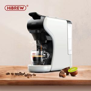 HiBREW 4 in 1 다중 캡슐 커피 메이커, 전자동, 냉온 우유 거품기, 플라스틱 트레이 세트 포함