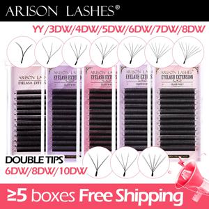 ARISON LASHES W 모양 속눈썹, YY 모양 속눈썹, 익스텐션 프리메이드 볼륨 팬, 인조 밍크, 부드럽고 쉽게 팬, 자연스러운 속눈썹, 3, 4, 5, 6D