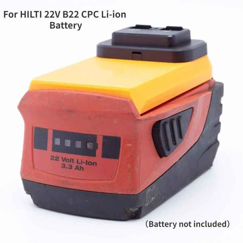 HILTI 22V B22 CPC 리튬 이온 배터리용 전원 어댑터, PD, QC3.0, USB, 휴대폰 고속 충전기 (배터리 없음)