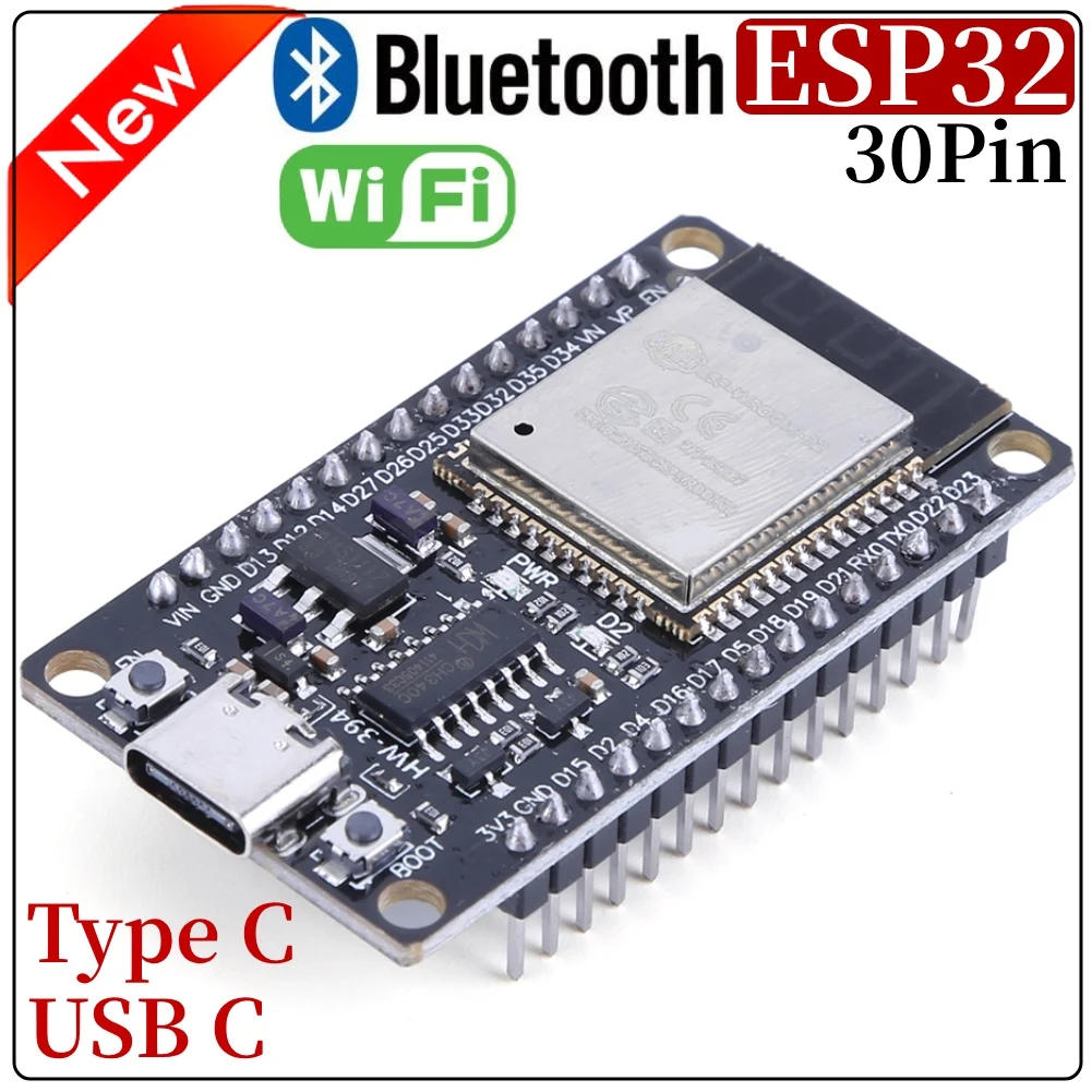 ESP32 개발 보드 무선 와이파이 블루투스 모듈, 초저전력 소비 듀얼 코어, 30 핀 ESP32-WROOM-32S, 32D ESP 32