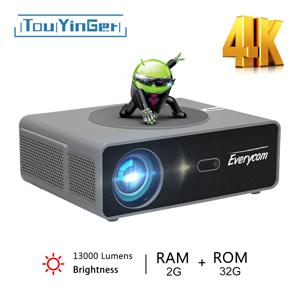 Touyinger-Q10w 프로 안드로이드 프로젝터, 4K 미니 프로젝터 풀 HD 시네마 비디오 프로젝터, LED 홈 시어터 비머 스크린 블루투스