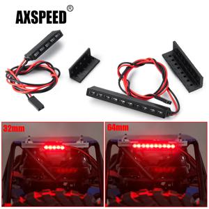 AXSPEED 레드 LED 라이트 램프 바, Axial SCX10 Wraith RR10 TRX-4 D90 1/10 RC 크롤러 모델, 자동차 장식 부품, 32mm, 65mm