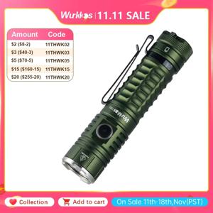 Wurkkos 충전식 21700 LED 손전등, 하이킹용 자석 테일 및 역방향 충전, 최대 4500LM IP68, XHP70.2, TS22