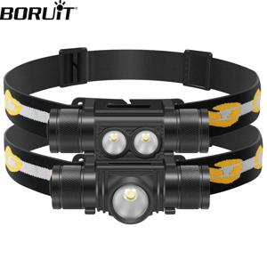 BORUiT LED 미니 헤드램프, 고출력 3000LM 헤드라이트, 18650 충전식 헤드 토치, 캠핑 사냥, 야외 방수 손전등