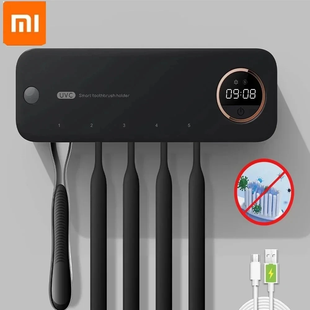 New Xiaomi 샤오미 UV 칫솔 면도기 스토리지 살균기 충전식 칫솔 홀더 벽 마운트 LED 디스플레이 욕실 액세서리