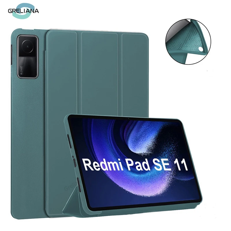 Funda 샤오미 MiPad 7 6 Pro 5 11 11.2 케이스, Redmi pad SE 11 10.6 8.7 12.1, 자동 기상 및 수면 실리콘 커버, 지지대 충전