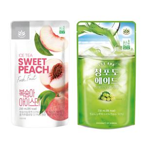 발란스그로우 에이드 2종 복숭아 아이스티 청포도 에이드 혼합 230ml x 20팩