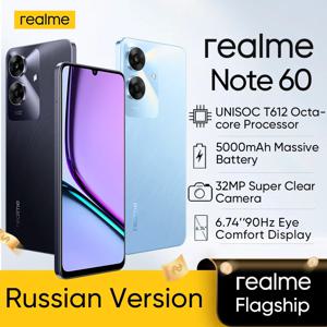 Realme 노트 60 스마트폰, 32MP 카메라, 6.74 인치 90Hz 디스플레이, 5000mAh 배터리, 128GB IP64, 강력한 옥타코어 칩셋, 신제품