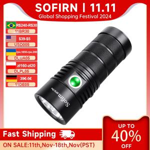 SOFIRN SP36 Pro 4*SST40 전구 EDC 강력한 Anduril 2.0 8000lm 랜턴 3*18650 5V/3A USB C 충전식 손전등 축광기5000k-6500k 450m 범위 IPX8 방수 후레쉬 충전식 토치 LED 작업등