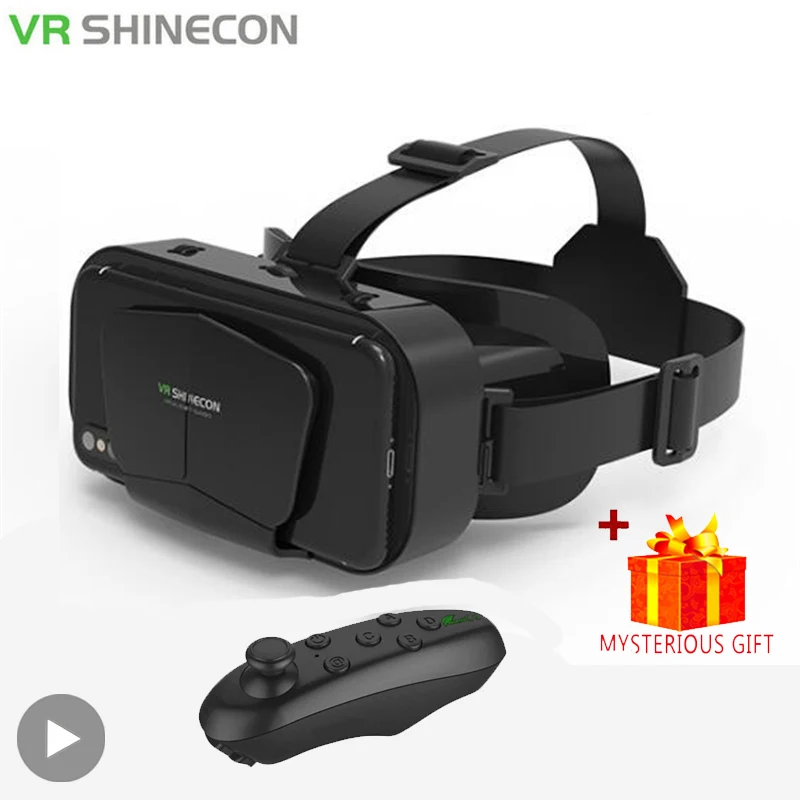 Shinecon 가상 현실 바이어 3D VR 안경 장치, 헬멧 렌즈, 스마트 헤드셋 고글, 스마트폰 휴대폰 모바일 Realidade