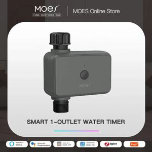 MOES ZigBee 스마트 스프링클러 워터 타이머, 빗물 지연 필터, 프로그래밍 가능한 관개 타이머, 알렉사 구글 홈 지지대, 콘센트 1 개